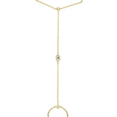 0.10ct Diamond & 0.02ct Blue Sapphire 14k Yellow Gold Eye Bracelet